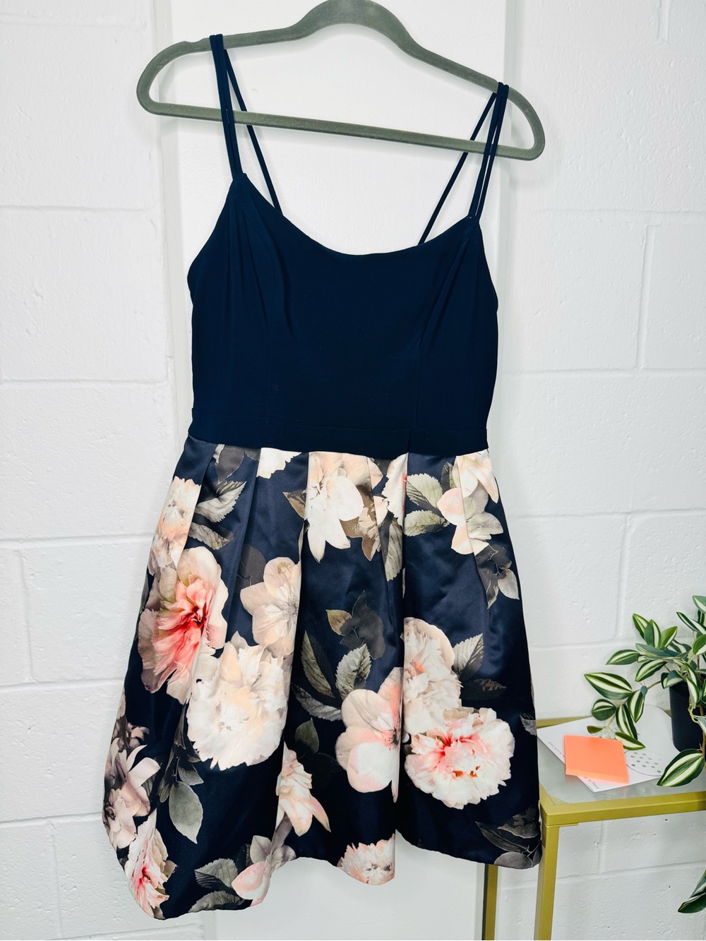 Xscape Navy Party Dress with Strap Detail